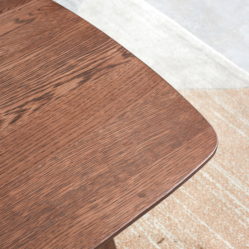 Table basse rectangulaire en bois massif - 120 x 56 x 44 cm, avec rangement, finition basse noyer brun