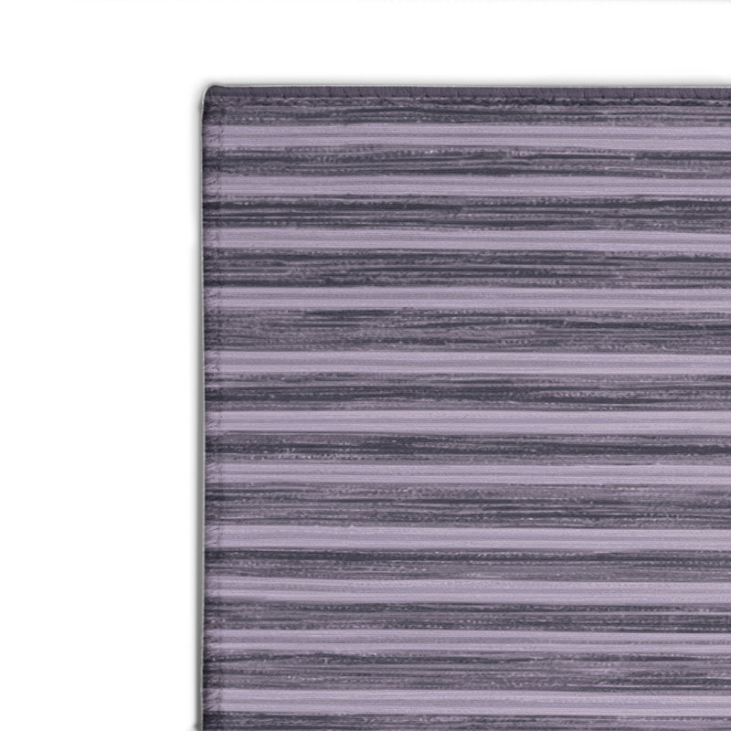 HorizontalStripes Purple Indoor and Outdoor Area Rug, Rectangle 4' x 6'