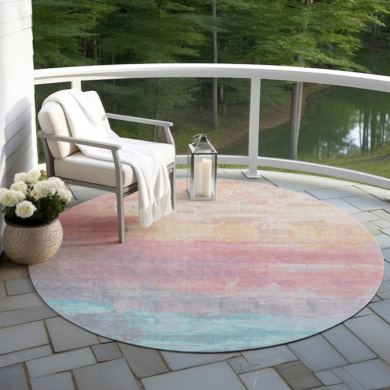 Tapis lavable intérieur / extérieur orange Duskaria , 8 pi x 8 pi