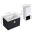 Meuble-lavabo mural avec lavabo en céramique et armoire latérale, portes à fermeture douce, armoire combinée-390183071