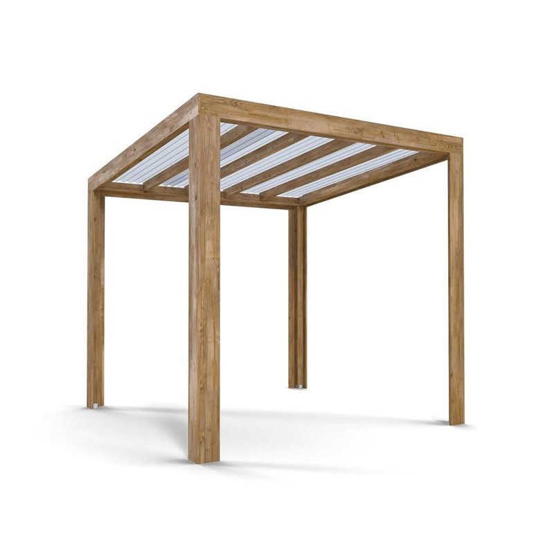 Dunster House Pergola with Roof Pressure Treated Wooden Outdoor Canopy Shelter TerraCube, 244" H x 295" W x 350" D