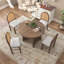 Ensemble de table de salle à manger 5 pièces pour 5 personnes, ensemble de table de salle à manger extensible rétro avec 4 chaises rembourrées, ensemble de table de cuisine et chaises pour la salle à manger et la cuisine