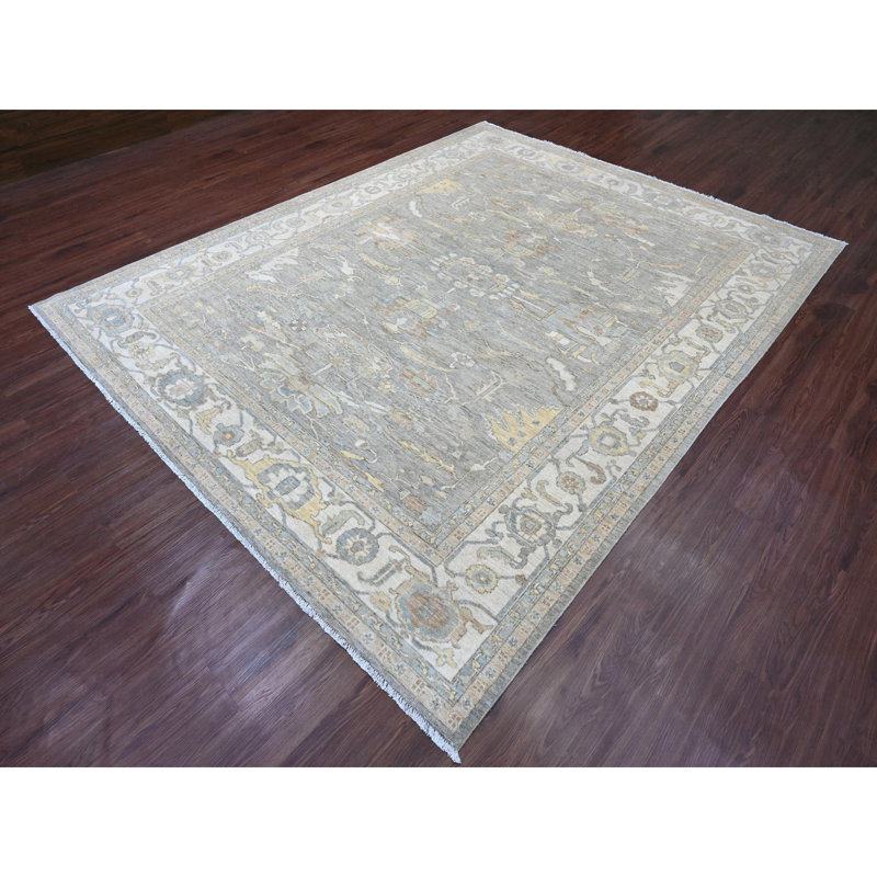 8'x10' Grey Peshawar Heris All Over Design Hand Knotted Wool Rug Oriental 6055AB5091C44262B698B6C1231D9AC0