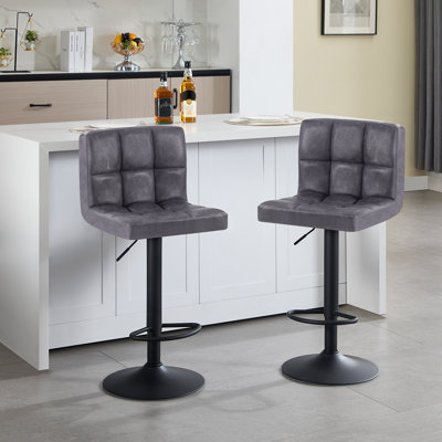 Deristin Swivel Yes Upholstered Faux Leather Yes Bar Stool