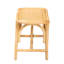 Banc d'appoint moderne de style bohémien moderne avec assise ovale, ornements tissés, pièces de support triangulaires et pieds en angle, agencement de couleurs brunes, profondeur de produit de 14,63 po, largeur de 39,16 po, 18,03 po