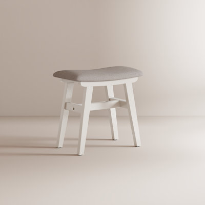 Solid Wood Frame Vanity Chair with High-Density Sponge Cushion