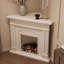 Foyer autoportant en bois massif beige