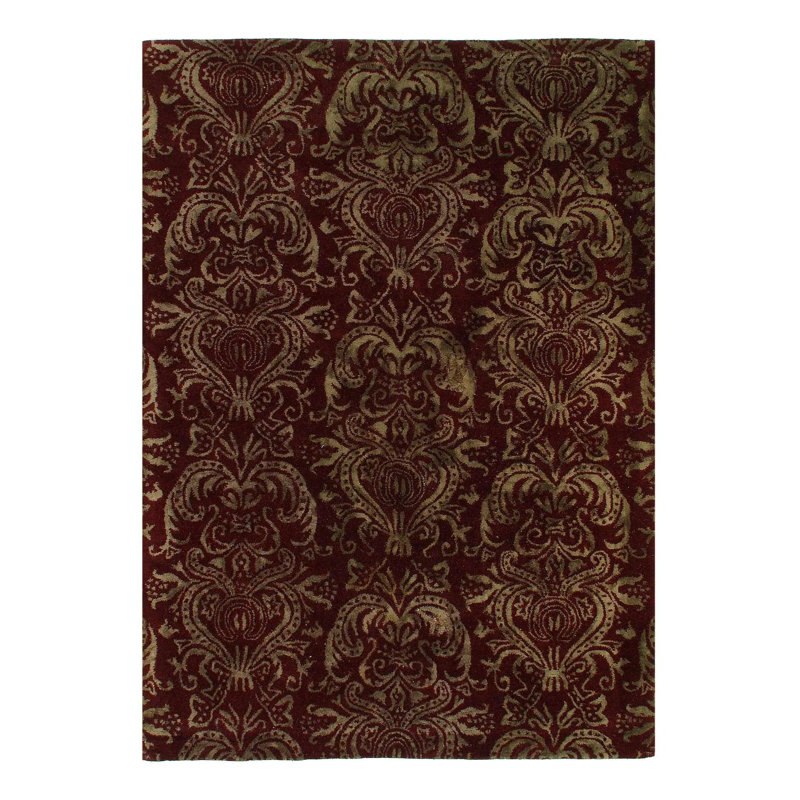 Damask Area Rug in Brown