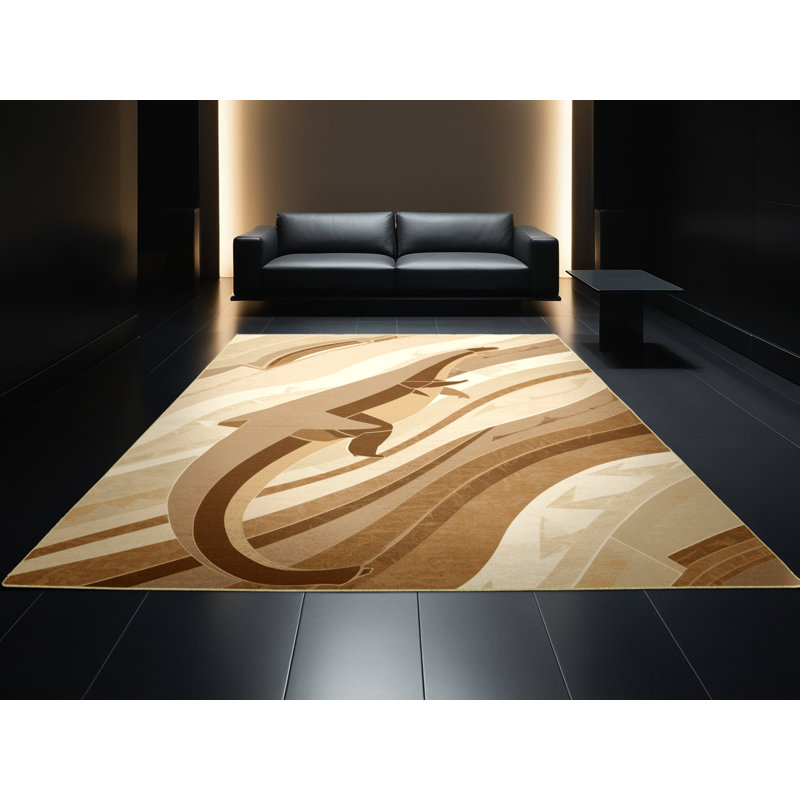 Tapis art déco lavable à la machine Oryn Plesiosaurus, 2 pi x 3 pi