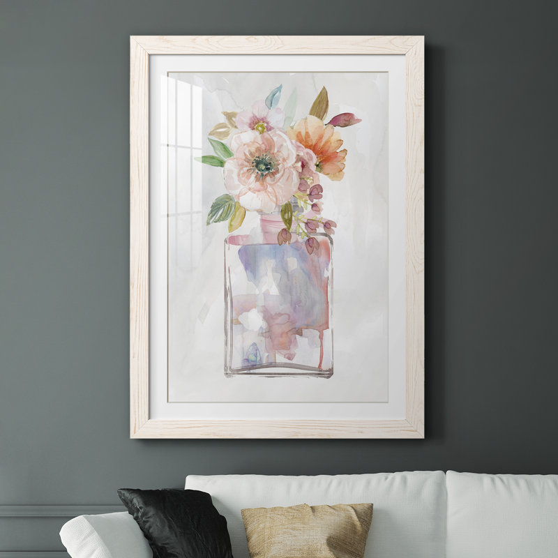 Mini bouquet II - peinture encadrée, H 31,5 po x l 23,5 po x P 1,5 po, Toile blanche encadrée