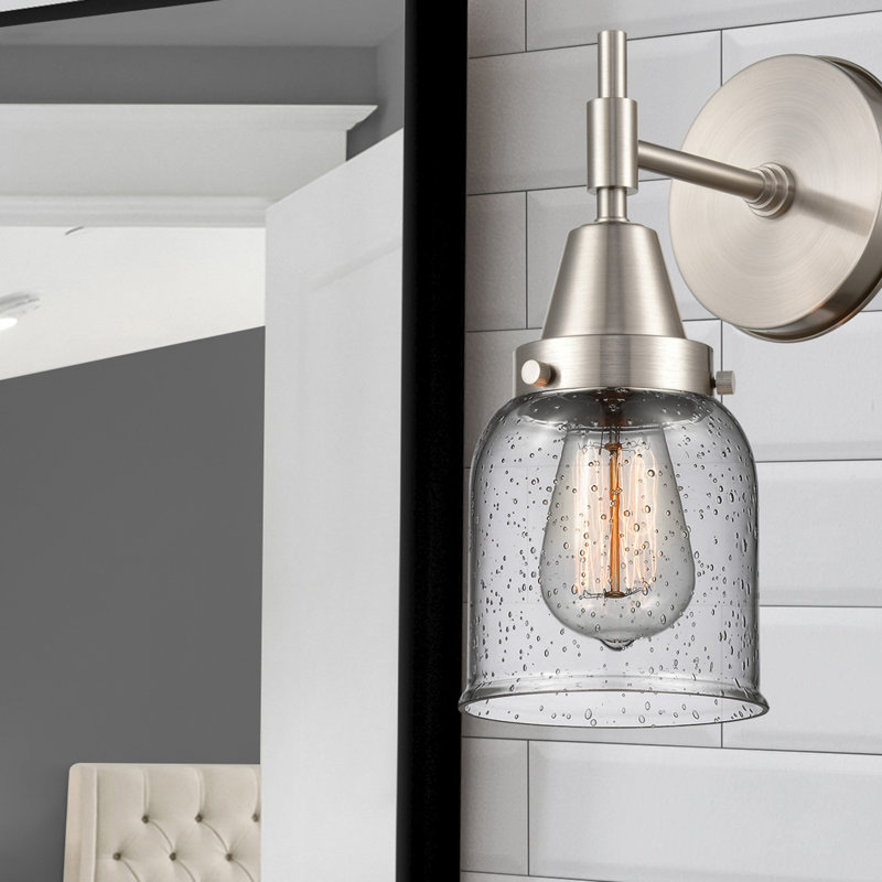 Gayle Chrome Armed Sconce, Satin Nickel, Incandescent, Seedy
