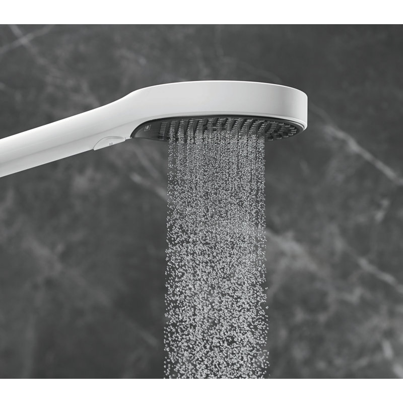 Hansgrohe Rainfinity Handheld 3-Jet Showerhead 130, Matte White, 1.75 GPM