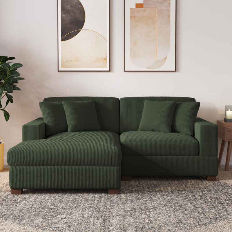 Milbrey Modular Corner Sofa, Green, Left Hand Facing