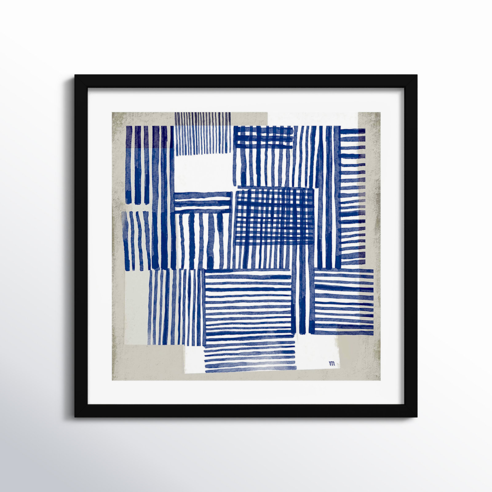Book Shelf Painting by Marco Marella, Black Framed, 30" H x 30" W x 1.25" D