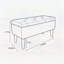 Banc avec repose-pieds de 32 po de large avec plateau intégré, repose-pieds carré rembourré pour un rangement supplémentaire et une vie moderne