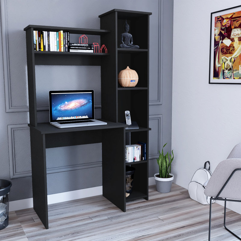 Bureau Logan, cinq casiers, Noir
