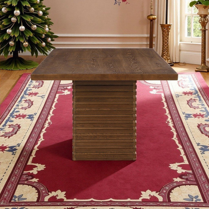 Grande table de salle à manger rectangulaire de 84 pouces pouvant accueillir de 6 à 8 personnes, Noyer