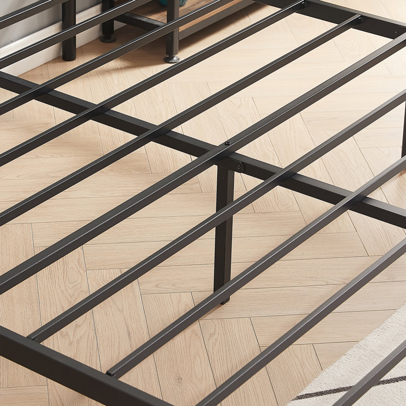 Base de lit 43,7 po Ceinture, Grand lit, Noir