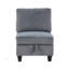 Chaise moderne sans accoudoirs avec rangement caché et tissu velours côtelé, parfaite pour les sièges polyvalents et élégants.