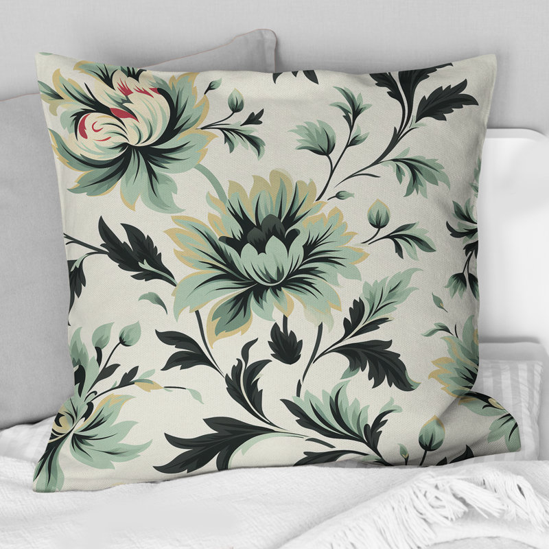 Coussin décoratif en polyester Green Sleek Damask Harmony, H 18 po x l 18 po
