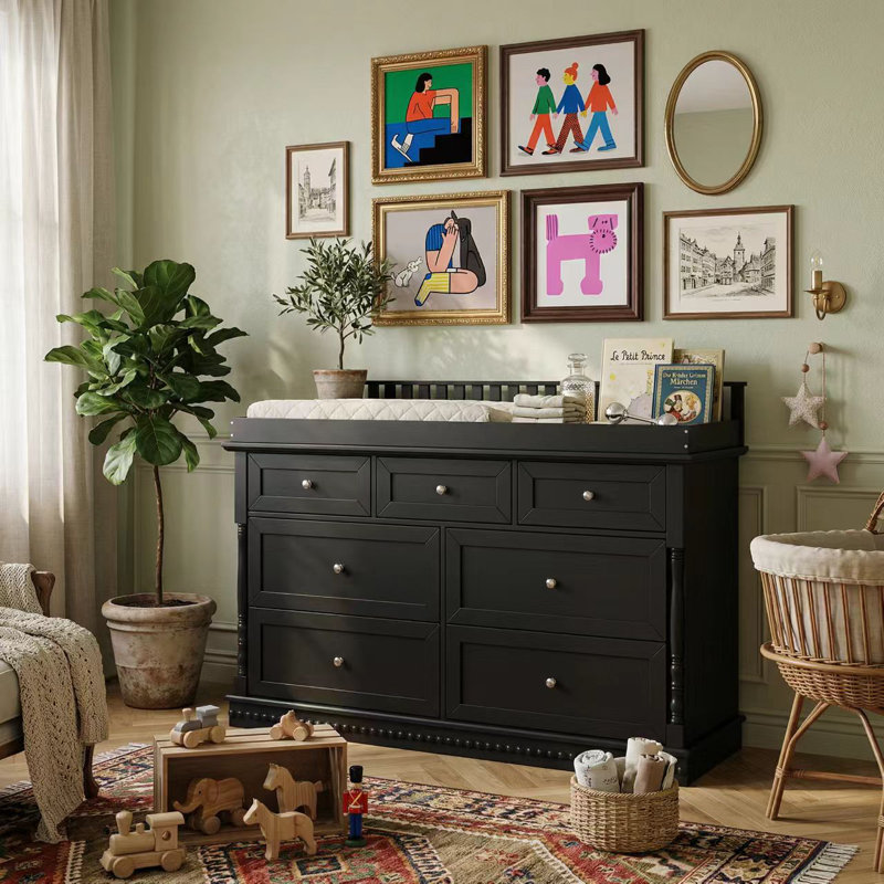 changing table dresser DaVinci Margot 6-Drawer Honey this solid wood Modelli Seven Drawer Changing Table Dresser gives you plenty of storage for baby Da Vinci 3 Piece Nursery