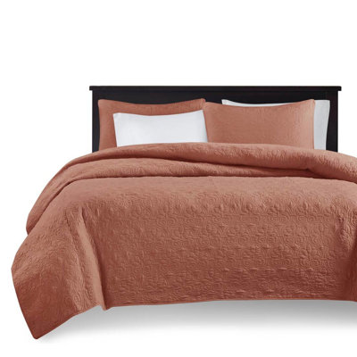 Clay Red King/ King 3 Piece Reversible Quilt - Summer And Warmth Bedding , Quilting, Pre-Washed Cotton Fill, Includes & 2 Shams, Machine Washable In Winter Mix, Matching