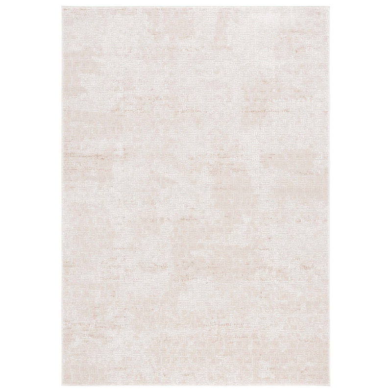 Tapis géométrique tissé à la machine en taupe / beige Alnitak, Rectangle 5 pi 3 po x 7 pi 6 po