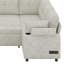 Canapé modulaire de 109,9 po, canapé-lit escamotable, canapé en U avec accoudoirs de rangement et porte-gobelets, port de chargement USB et coussin décoratif-862073767