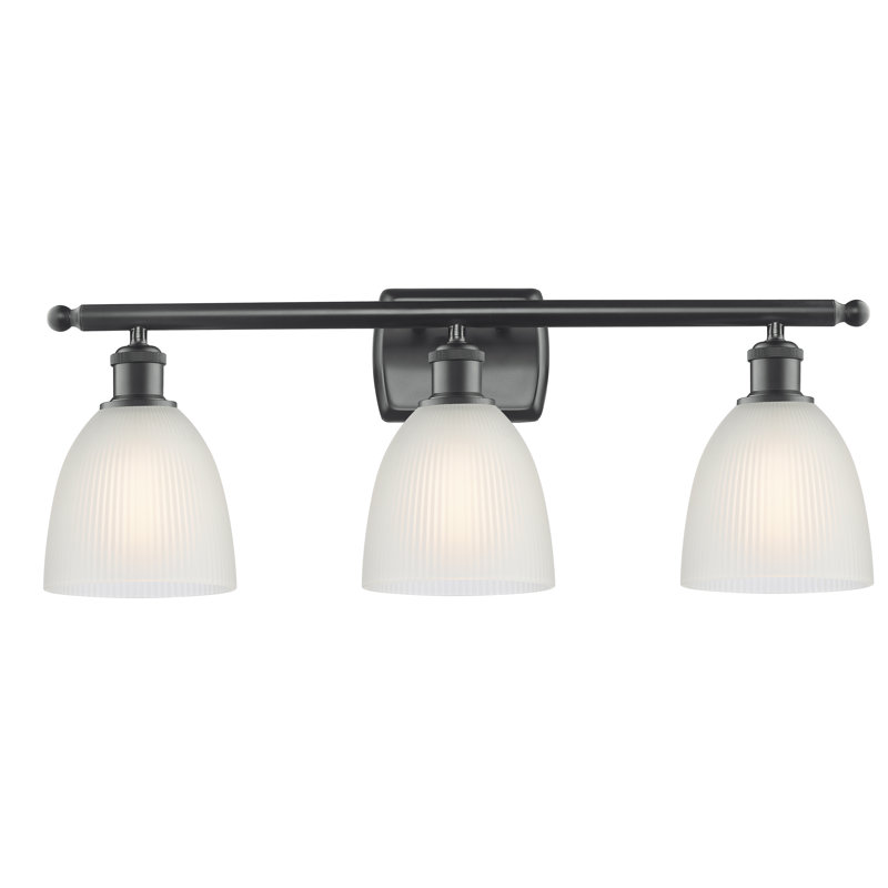 Éclairage pour salle de bain 3 lumières Asdsit, Ampoule DEL 6 watts Vinage, Blanc, Noir mat