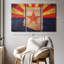«State Map Over Arizona Flag», 3 pièces sur toile-98562206