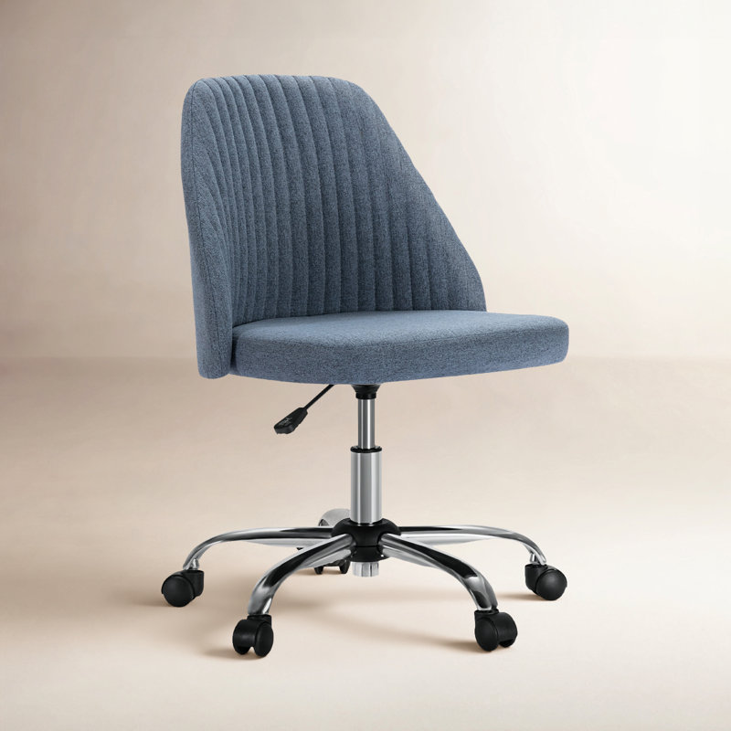 Task Chair Office Desk Chair Make Up Chair With Wheels(Set Of 2), Blue