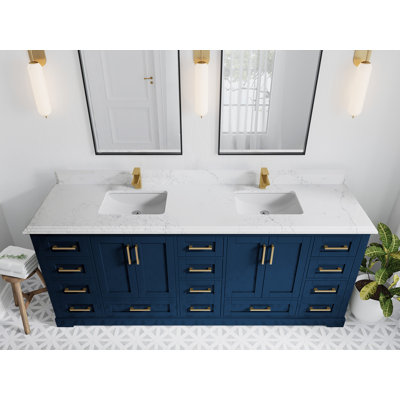 Huette 84"" Double Bathroom Vanity Set -  Wildon HomeÂ®, 461109C467184C2F9125B9EADC3F4B75