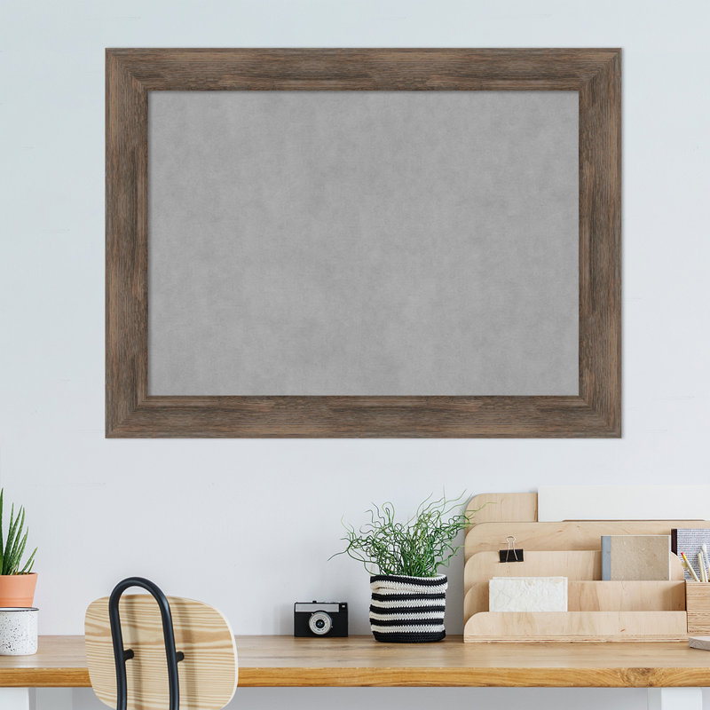 Tableau magnétique encadré en bois dur moka, H 25 po x l 33 po