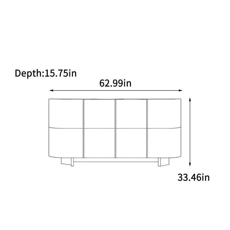 Buffet et armoire d'entrée simple laqué, 33.46" H x 62.99" W x 15.75" D, Deep red