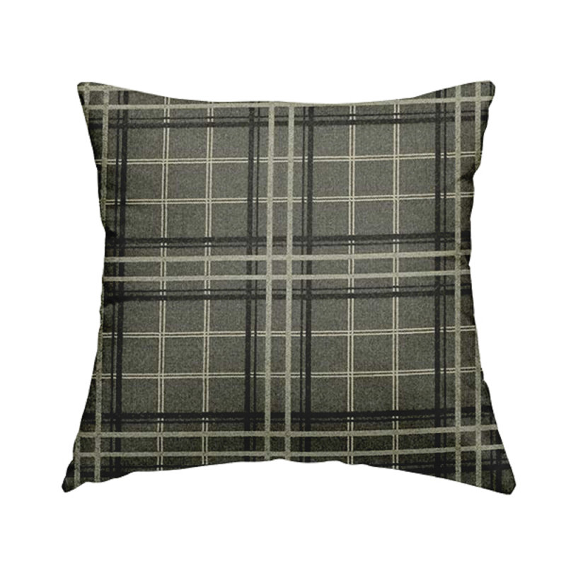 Kirkbride Plaid Square Cushion, 55cm H x 55cm W x 5cm D, Grey