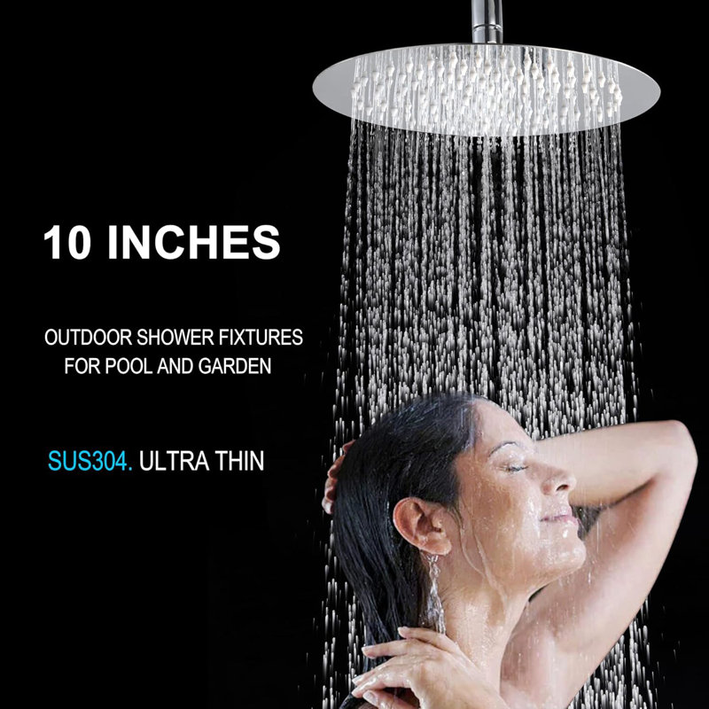 Ensemble de douche d'extérieur, finition chromée, douchette SS304, haute pression 3 fonctions