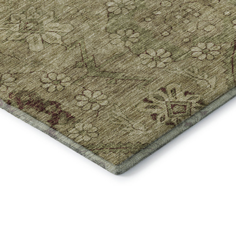 Premium Machine Washable Prisco Brown Rug, Rectangle 8' x 10'