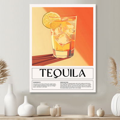 Téquila mexicaine sur les rochers - impression d'art mural cocktails