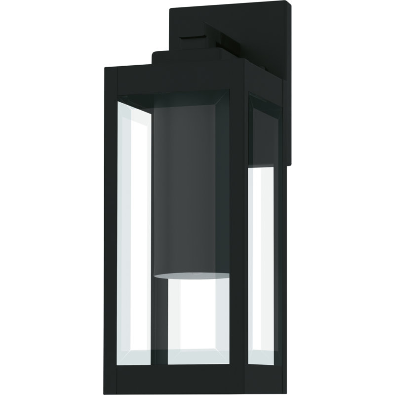 Wiebe 1-Light Earth Black Dark Sky Outdoor Wall Lantern, 14.25" H x 5" W x 6.5" D