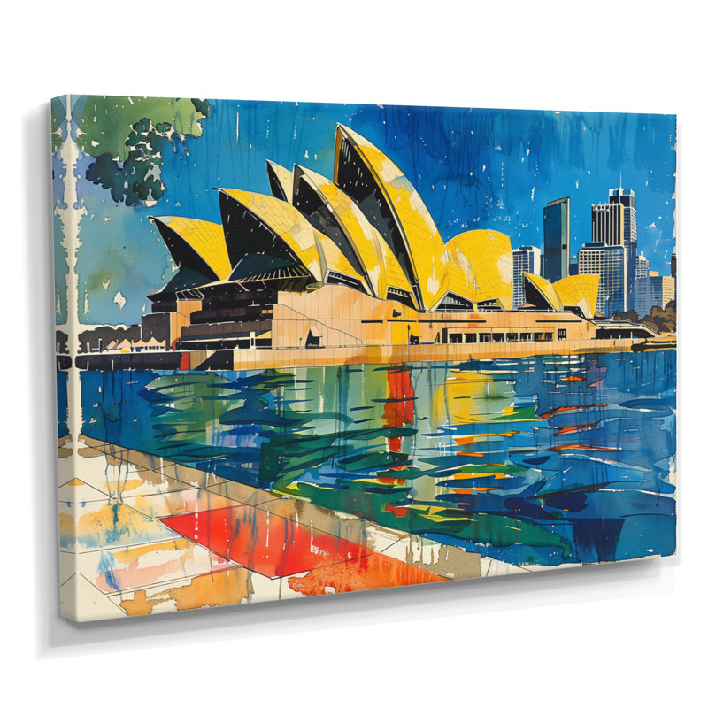 Fustré - Australie, art mural salon, Toile tendue, H 16 po x l 32 po x P 1 po
