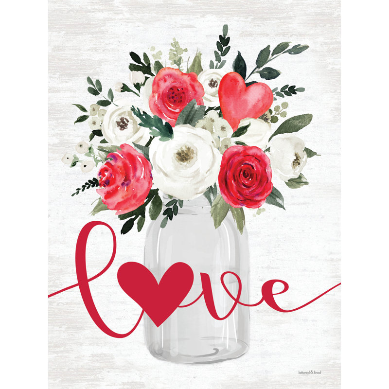 Love Bouquet par lettré et doublé, H 18 po x l 12 po