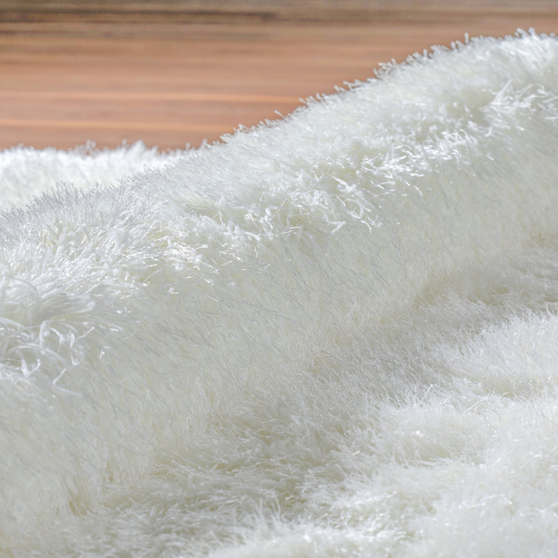 Tapis blanc touffeté à la main Petrey, Rectangle de 2 pi x 3 pi