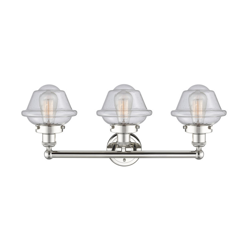 Éclairage pour meuble-lavabo à 3 lumières à intensité variable Grourke, Bullé, Nickel poli