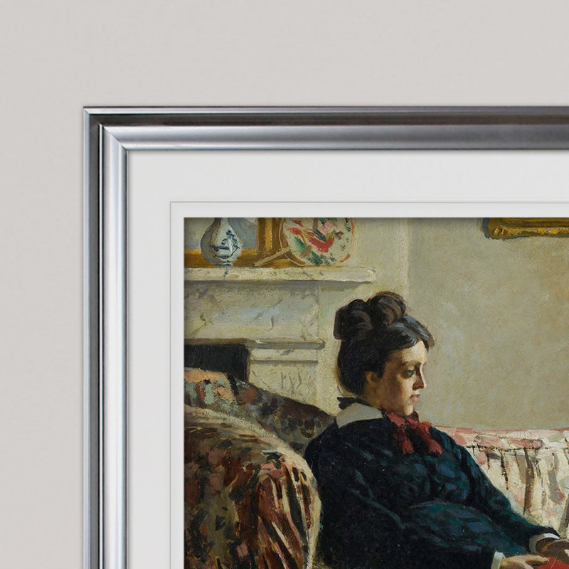 « monet canapé » par claude monet print, Cadre argenté, H 31 po x l 43 po x P 1,5 po
