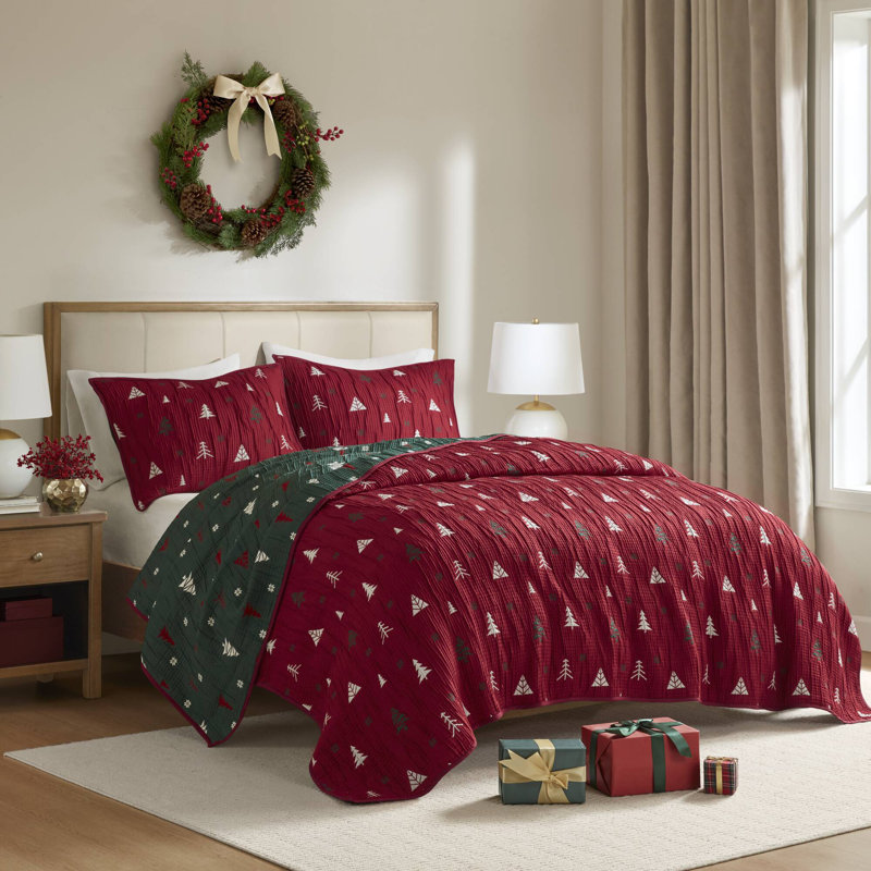 Mini ensemble de couvre-lit Winter, Queen Coverlet/Bedspread + 2 Standard Shams