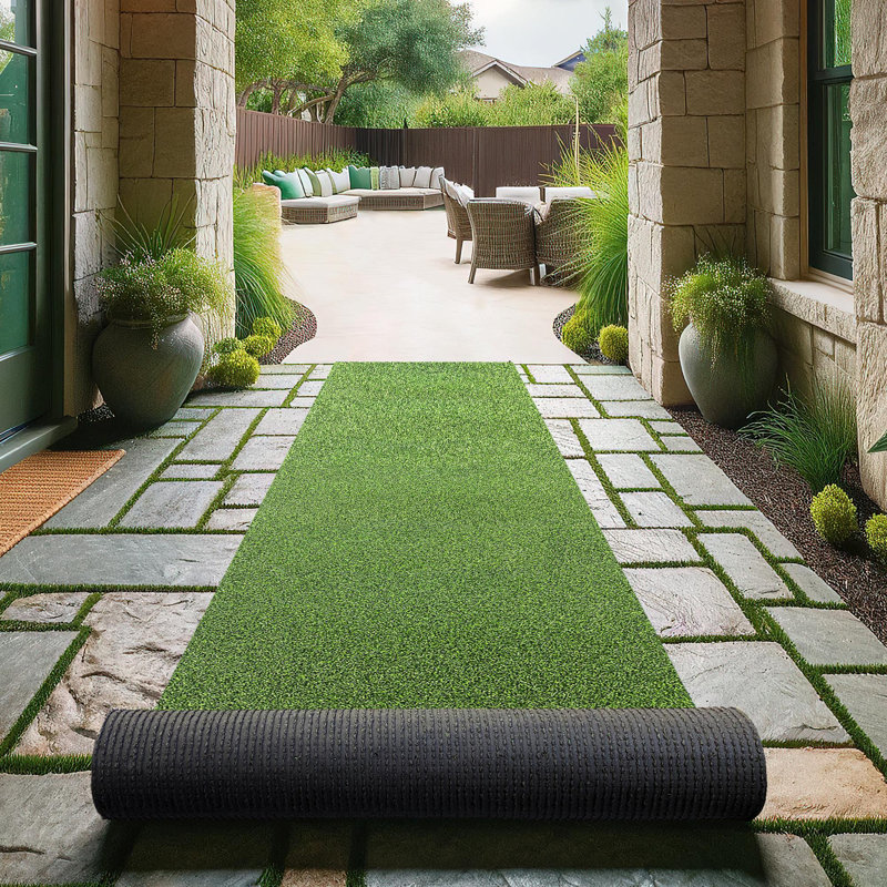 Green Artificial Turf Golf Hitting Mat with Latex Backing