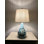 Lampe de table en céramique fleurs bleues pour le salon chambre à coucher chevet l 10 po x P 10 po x H 20 po
