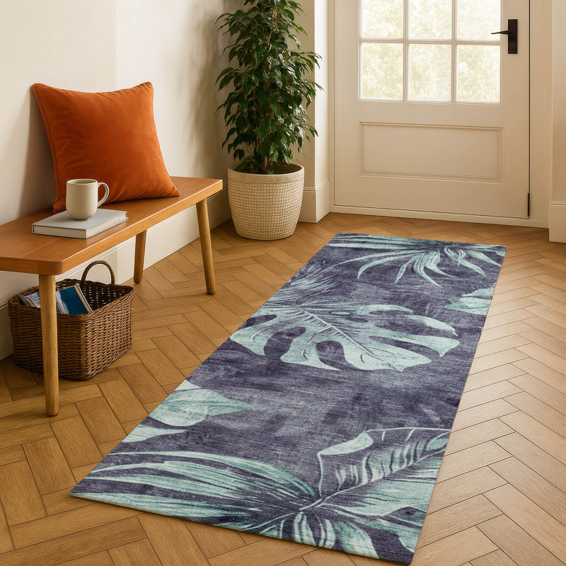Premium Machine Washable Fairwood AMF1887 Floral Rug, Runner 2'3" x 7'6"
