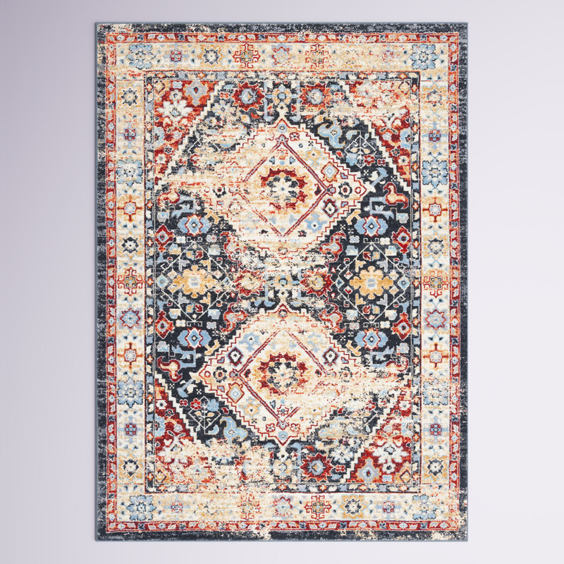 Manado Oriental Charcoal/Gold Area Rug, Rectangle 8'9" x 12'