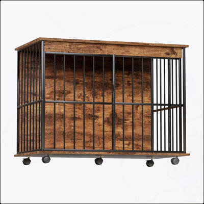 Meuble de rangement pour chien spacieux en bois avec plateau amovible, idéal pour les chiens de taille moyenne à grande